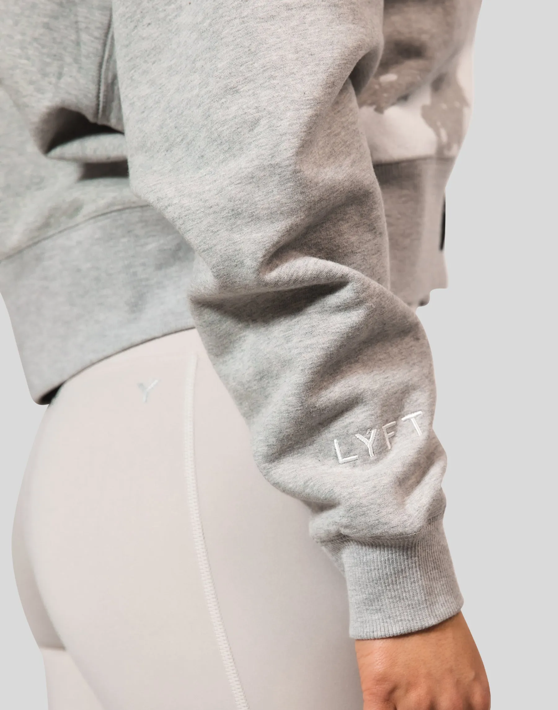 Splash Cropped Crewneck Sweat - Grey