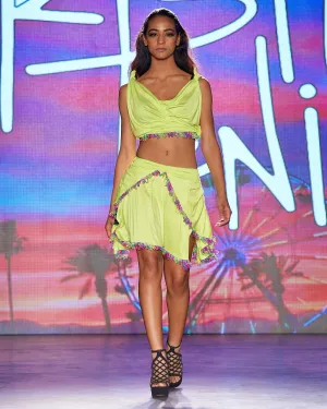 URBAN FESTIVAL COLLECTION #2 - Festival Knot Today Fringed Halter Blouse - SAMPLE * 40% OFF